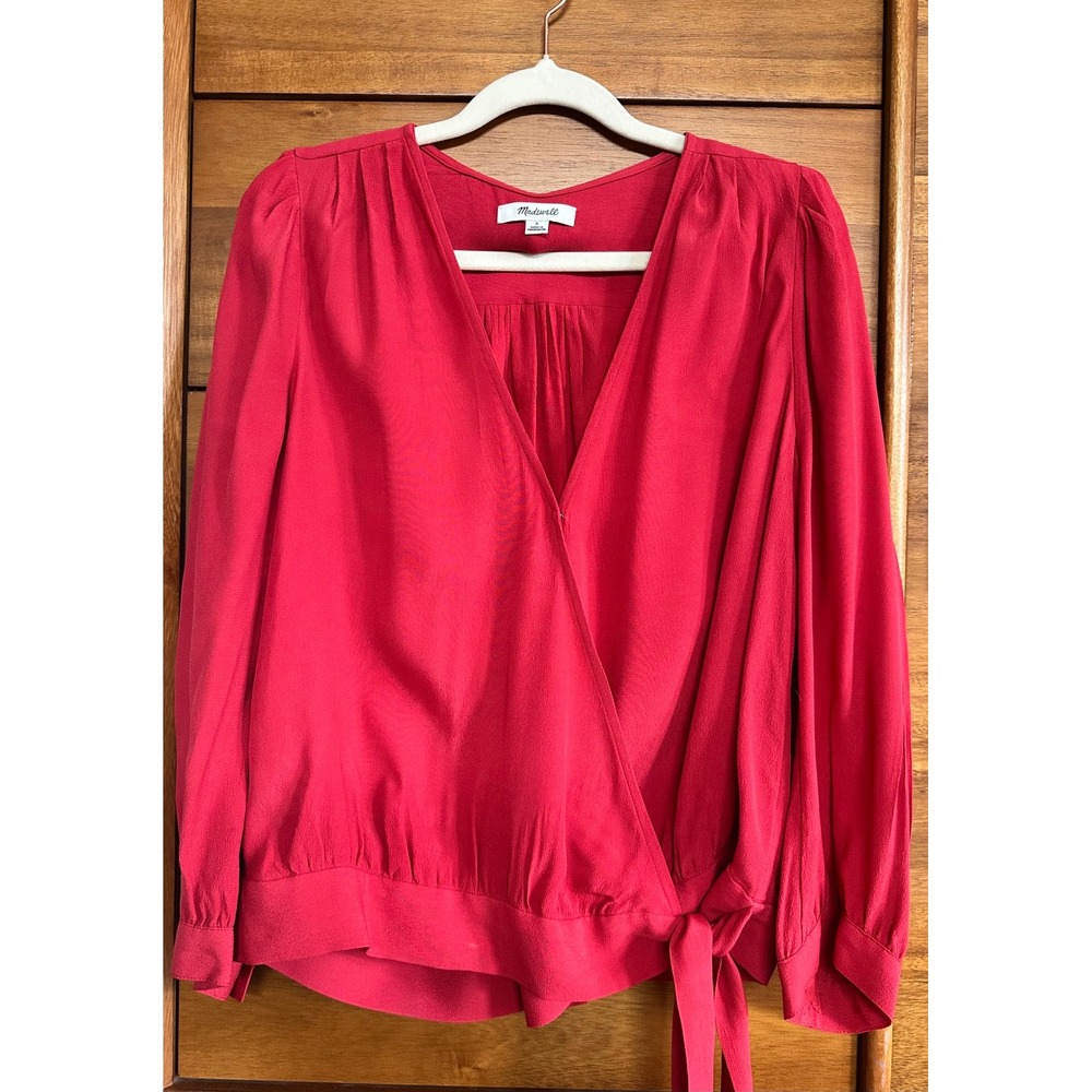 Madewell Wrap Top Size S Red Excellent